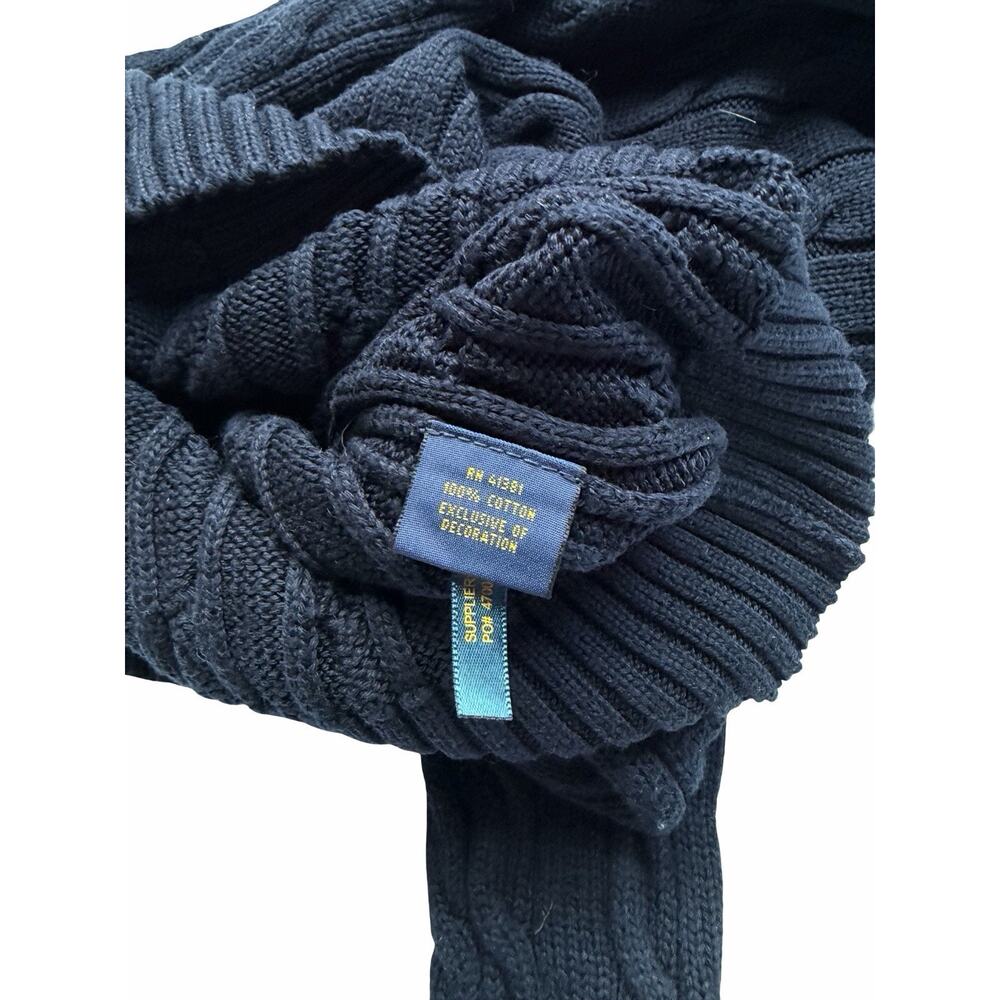 Ralph Lauren Navy Cable Knit Sweater Old Money Aesthetic Size Small - Picture 7 of 8